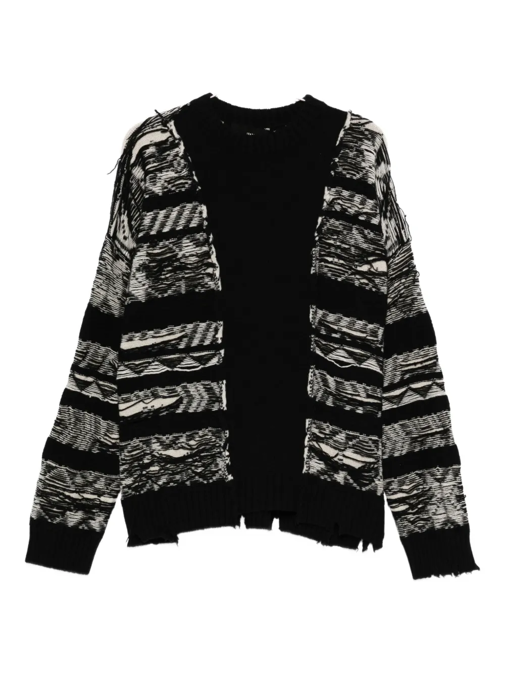 frayed-detail wool sweater