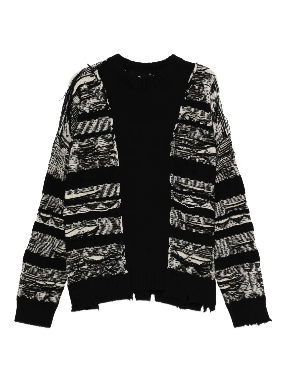 frayed-detail wool sweater