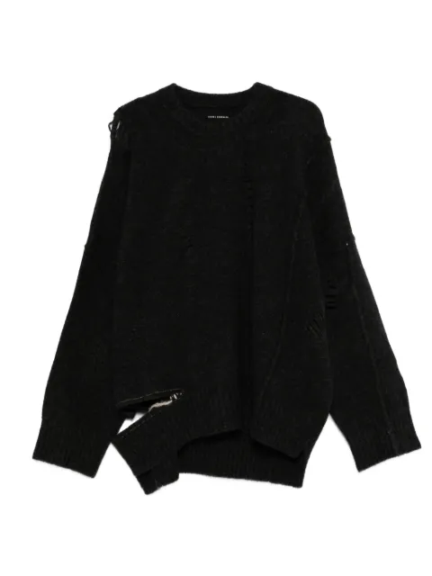 Isabel Benenato distressed-detail merino-blend sweater