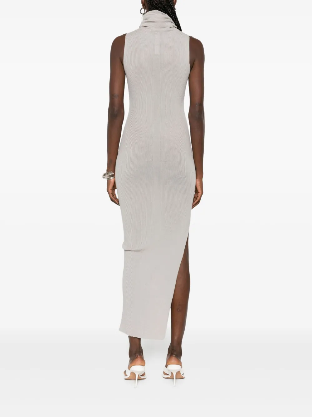 Rick Owens Ribgebreide midi-jurk Grijs