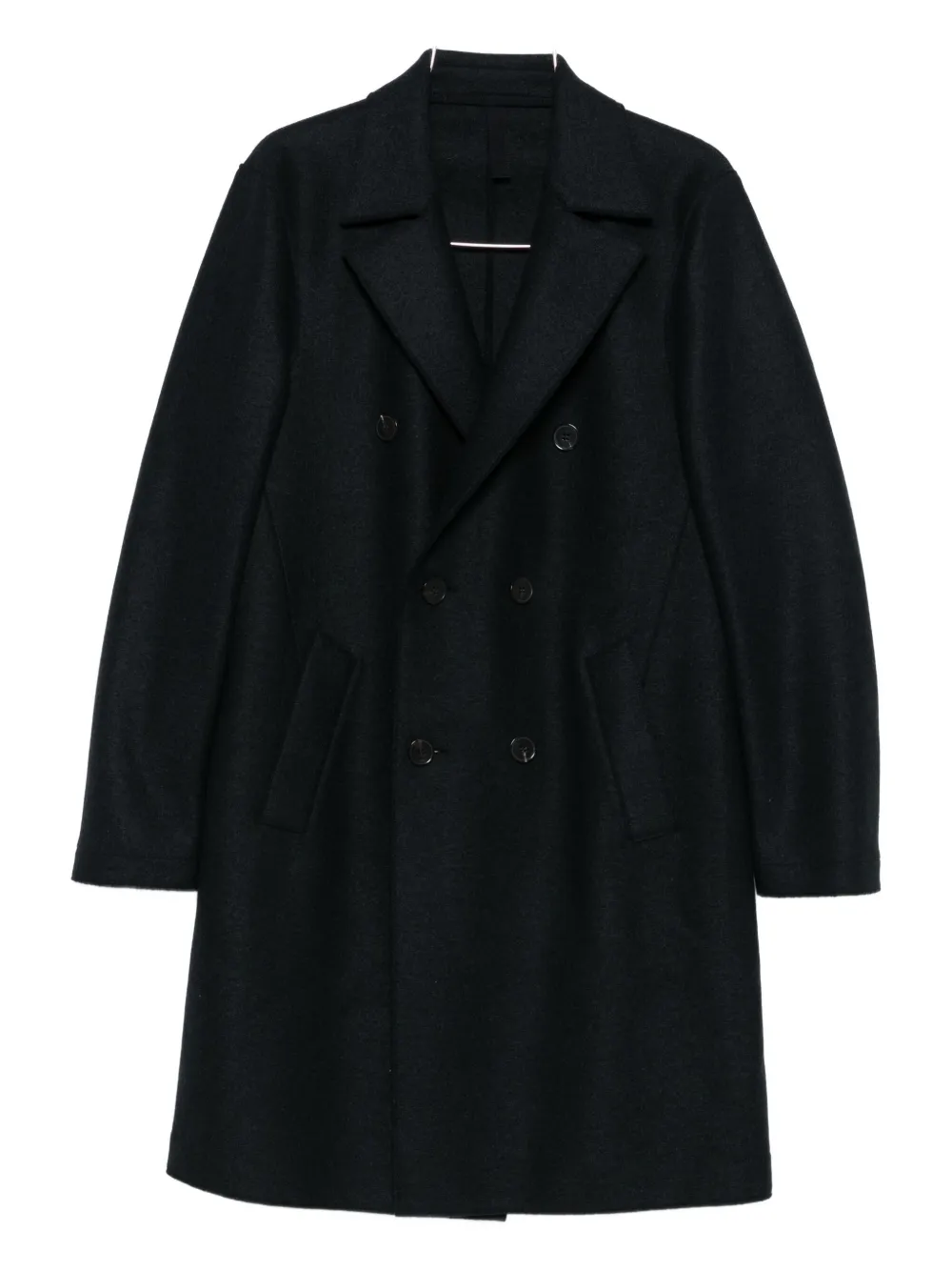 Harris Wharf London Double-breasted Wool Coat In Black