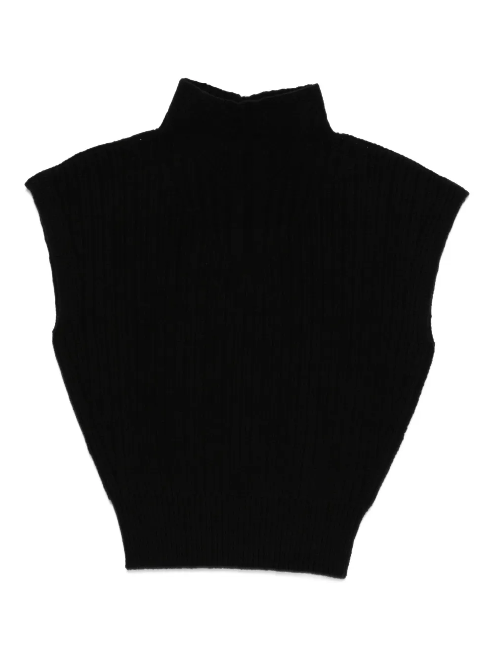 Rick Owens Mouwloze top met hoge hals Zwart