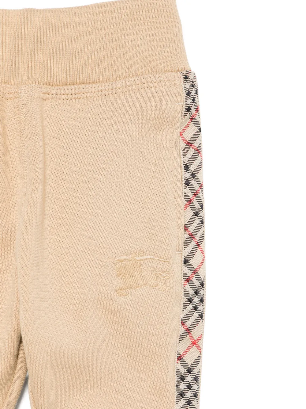 Burberry Kids check-panel tracksuit bottoms Beige