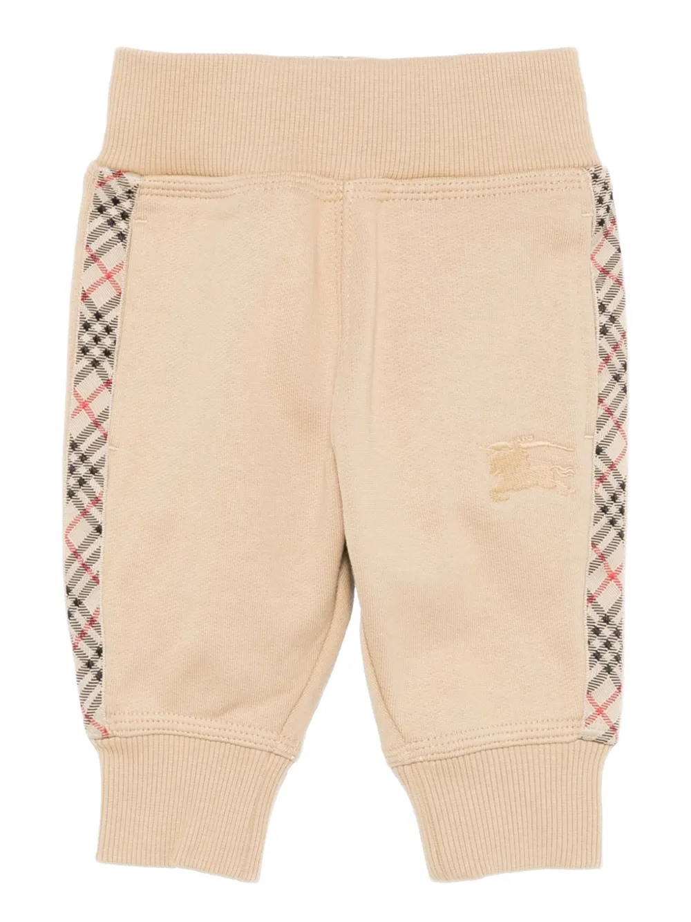 Burberry Kids check-panel tracksuit bottoms Beige