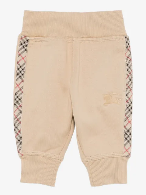 Burberry Kids check-panel tracksuit bottoms