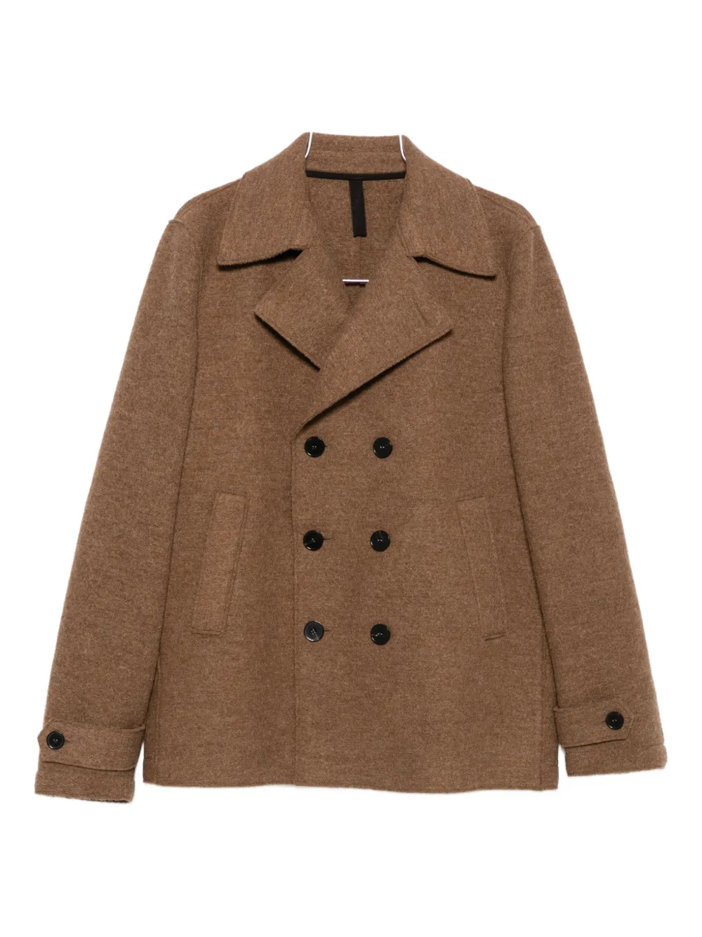 Harris Wharf London Double-breasted Short Jacket In Brown
