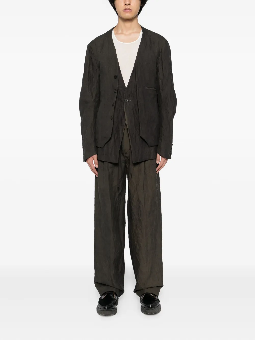 Devoa Loose-fit Trousers In Gray