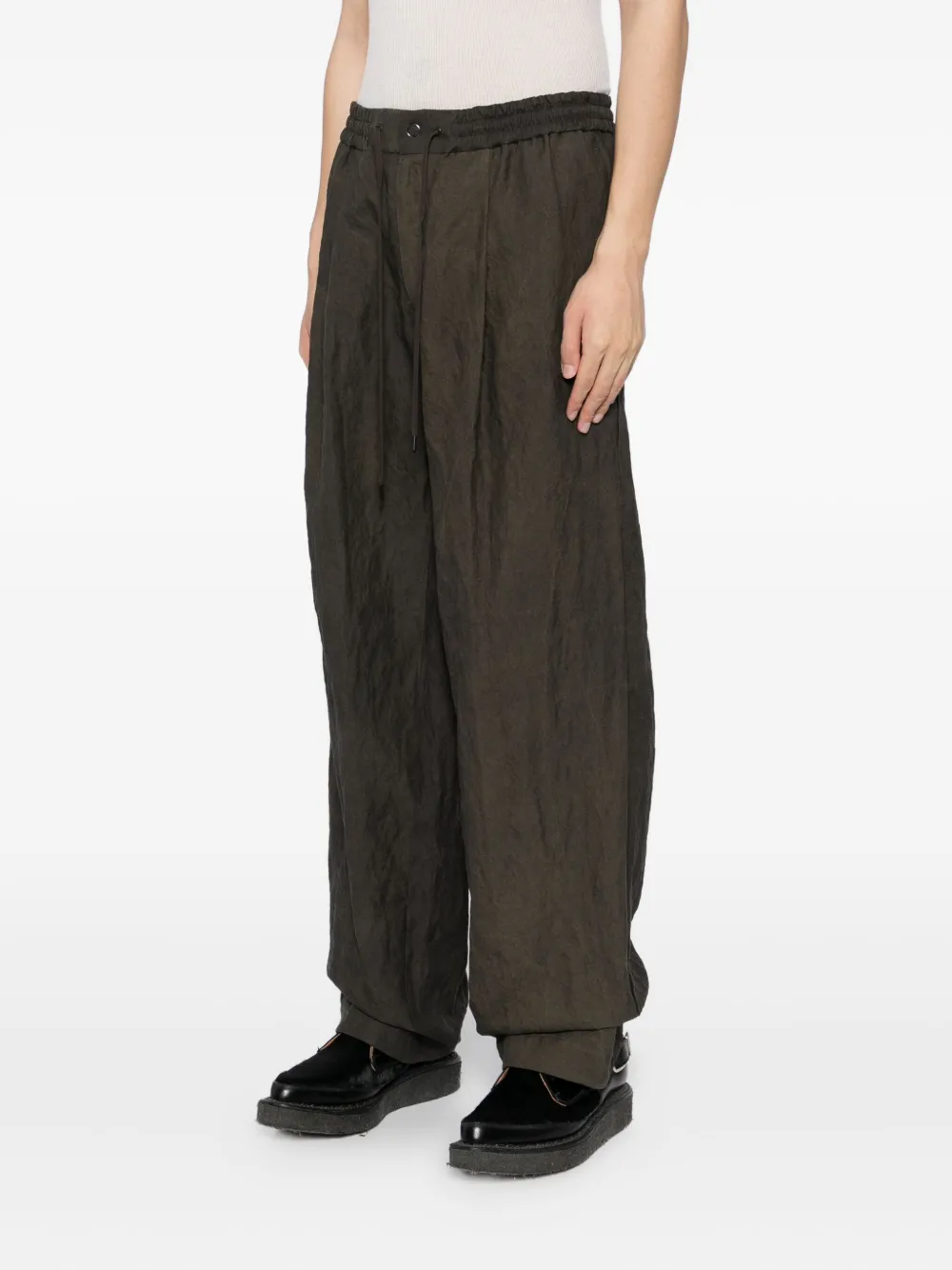 Devoa Loose-fit Trousers In Gray
