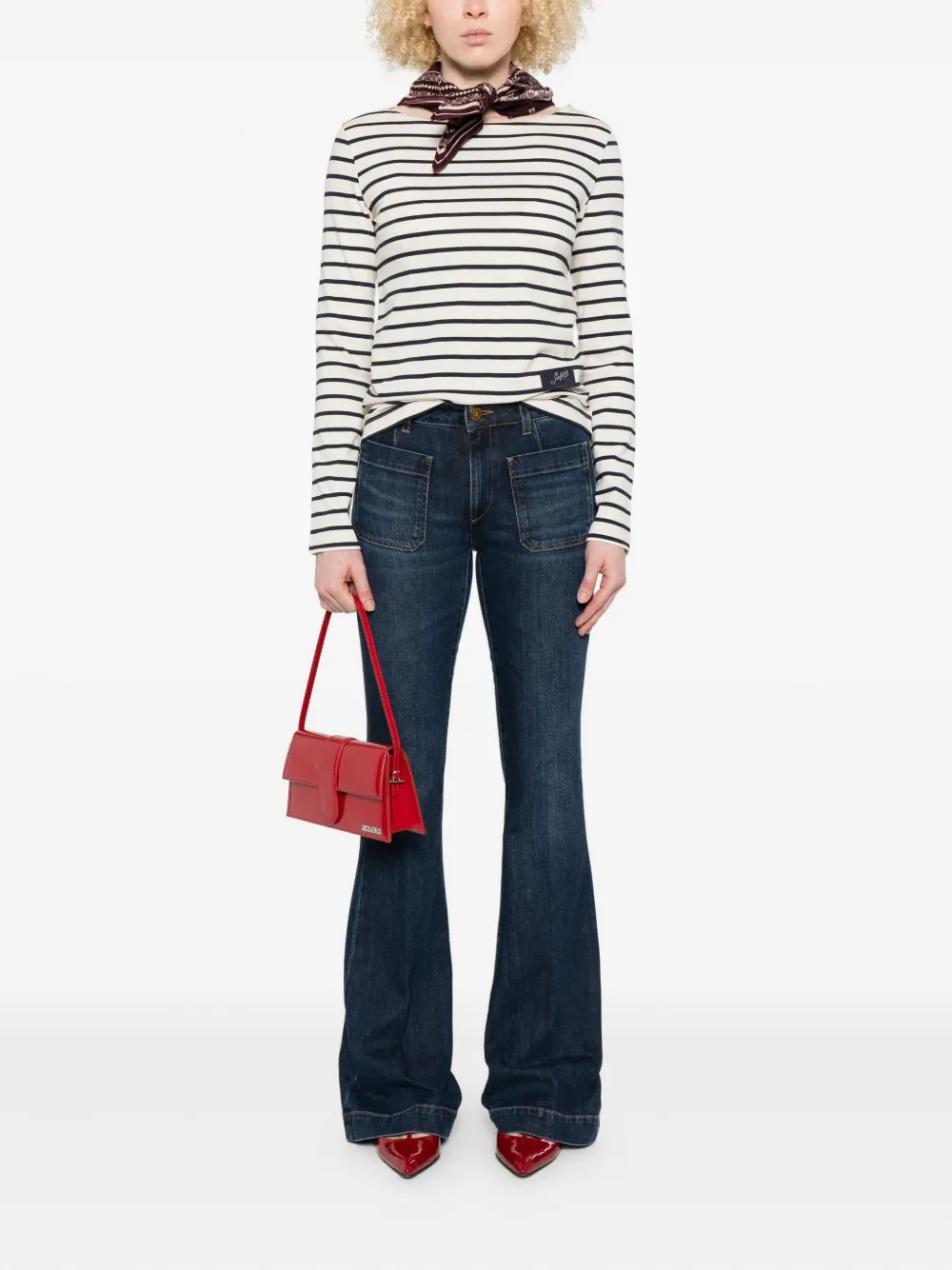 Seafarer Capucine flap-pocket bootcut jeans - Blauw
