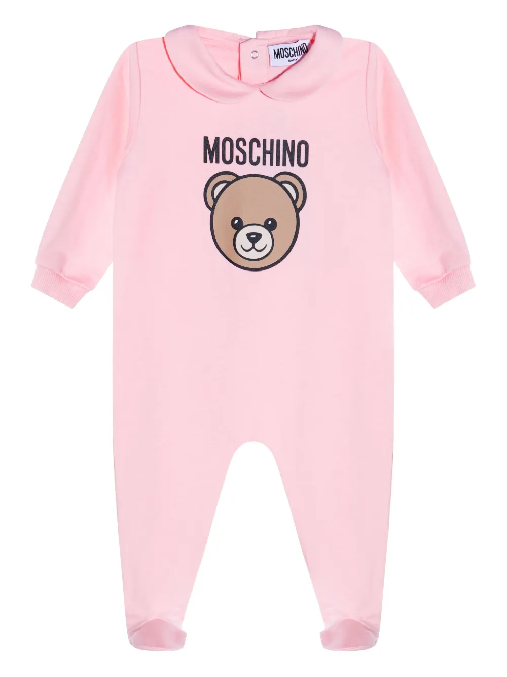 Moschino Kids Romper met Peter Pan-kraag en teddybeerprint Roze
