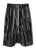 Rick Owens Rick's Pods stripe-pattern drawstring shorts - Black