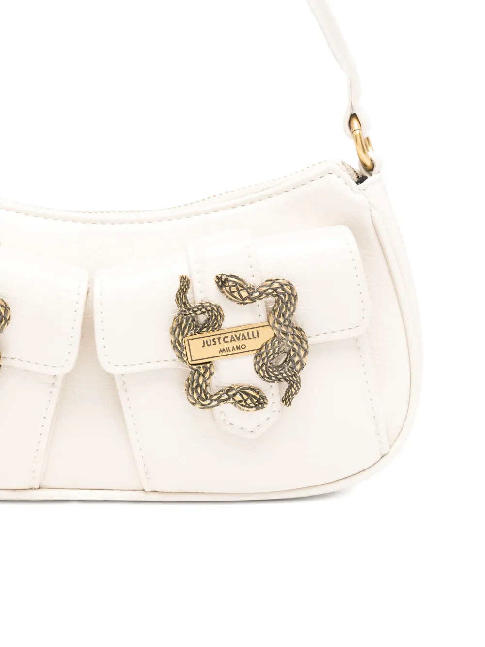 Just Cavalli snake-buckle tote bag Beige