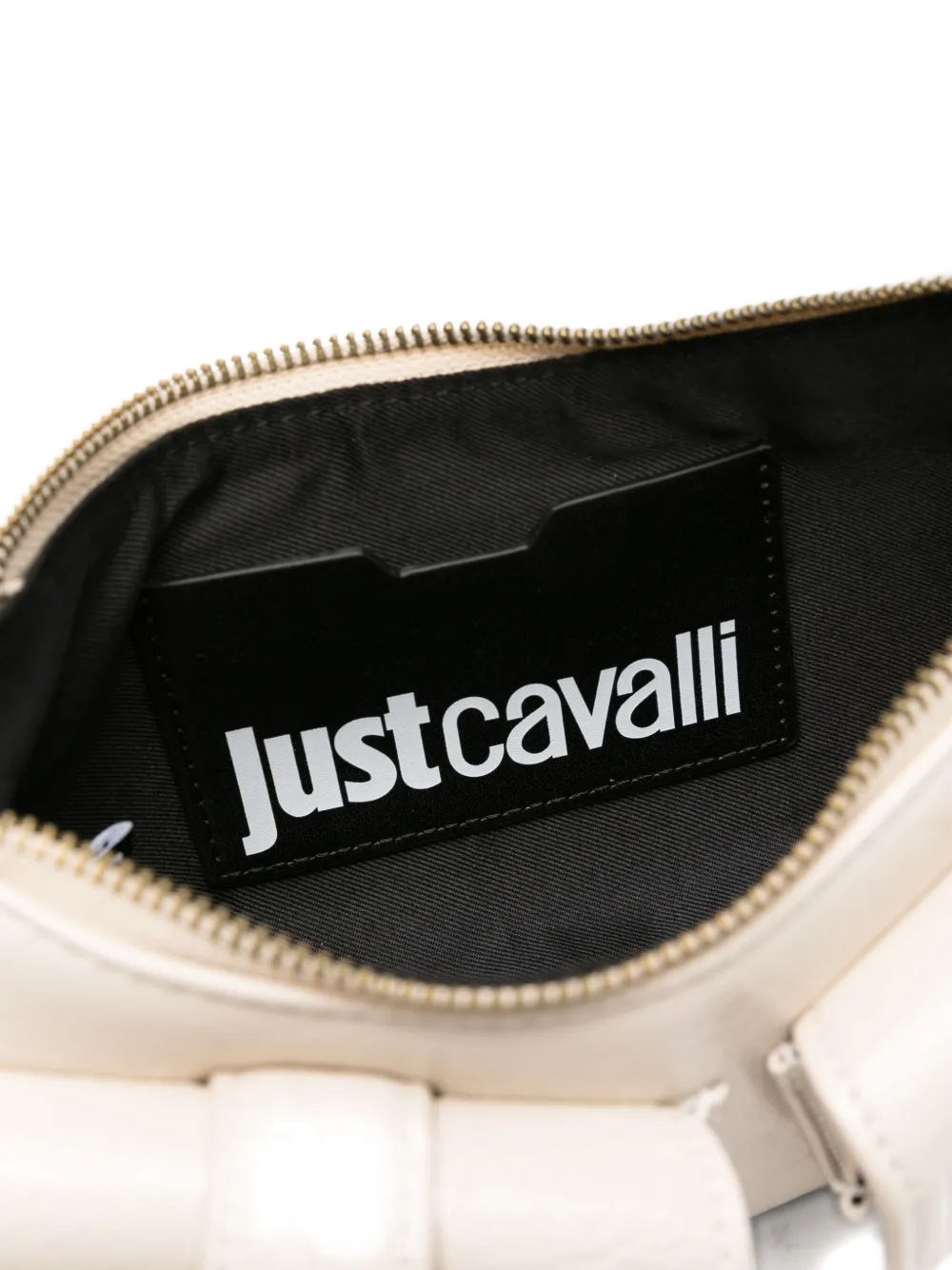 Just Cavalli snake-buckle tote bag Beige