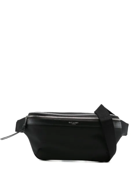 Saint Laurent leather-trimmed zip belt bag