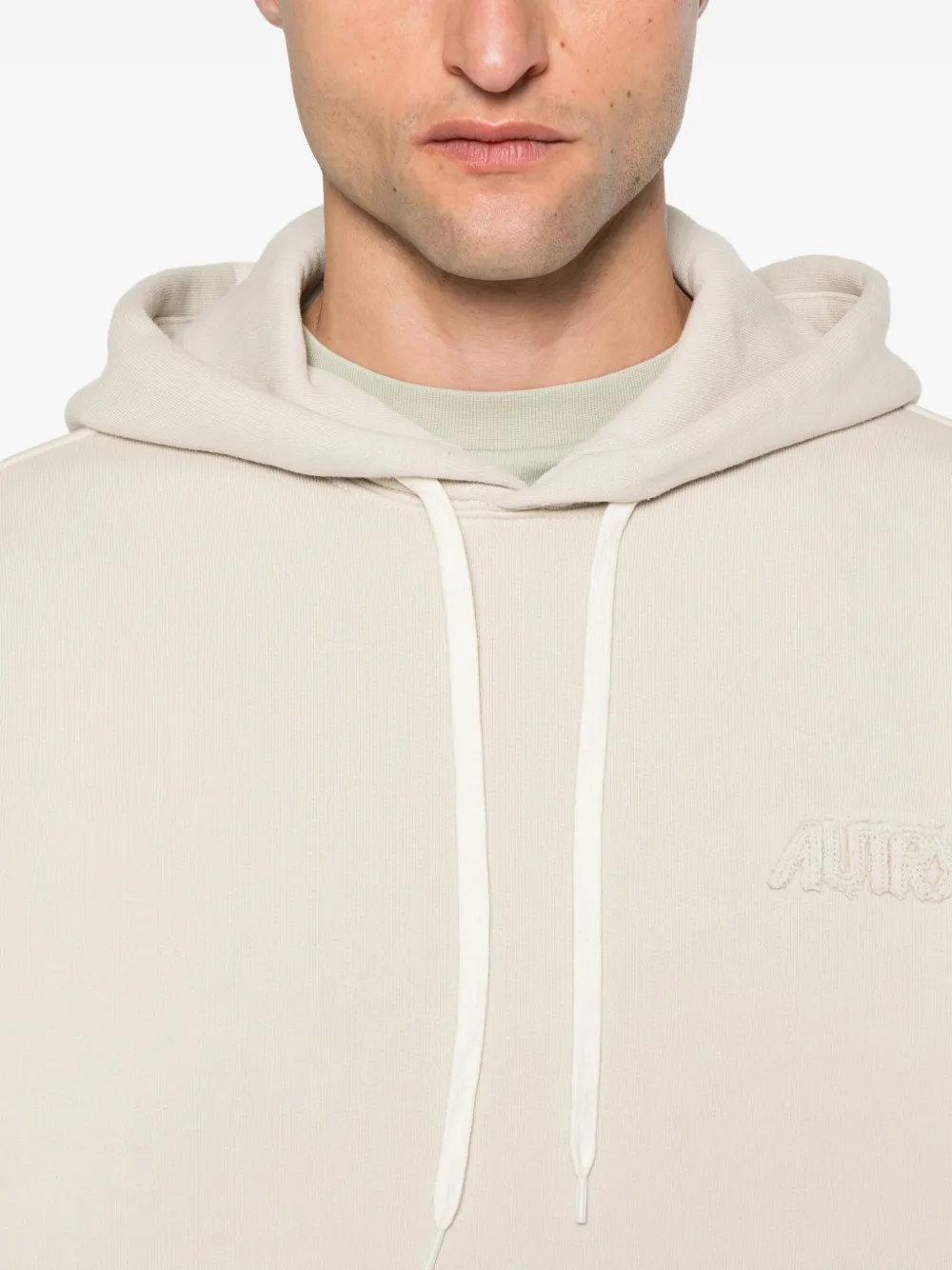 Autry Hoodie met geborduurd logo Beige