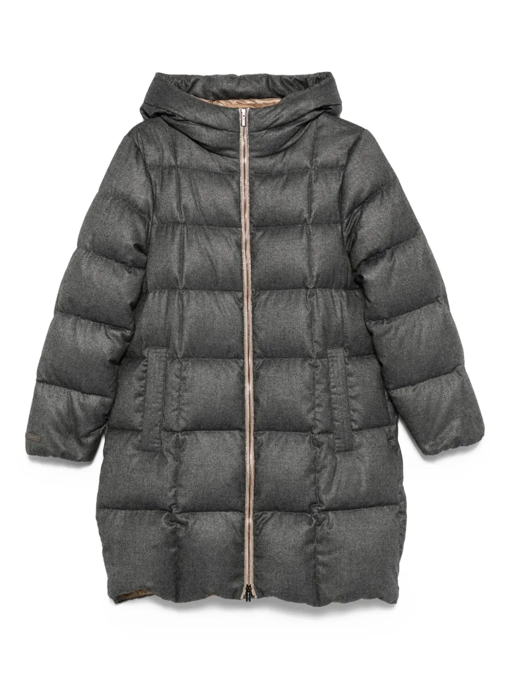 hooded quilted coat