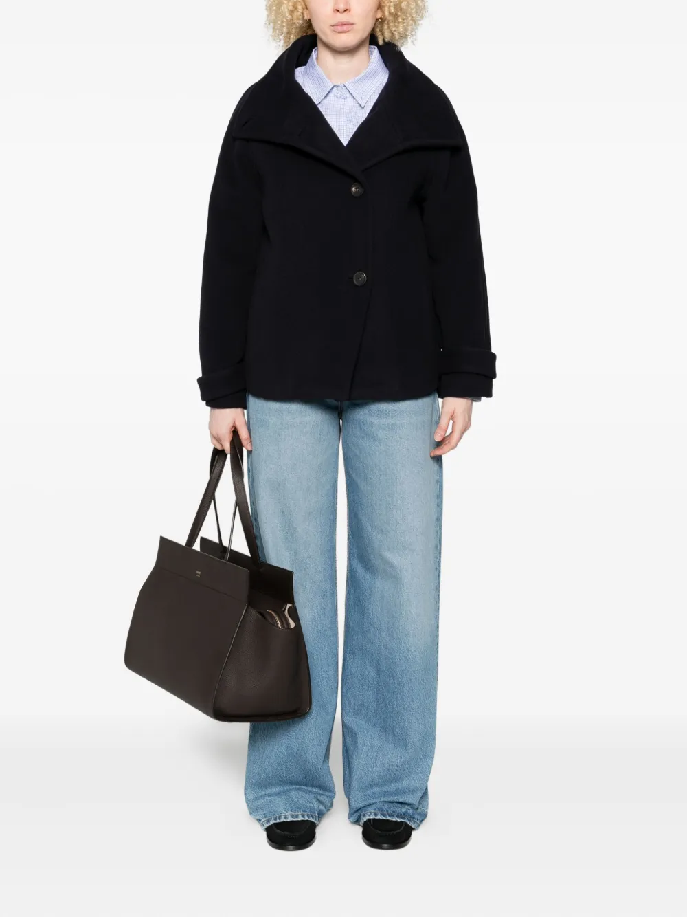 Peserico Jack met hoge hals Blauw