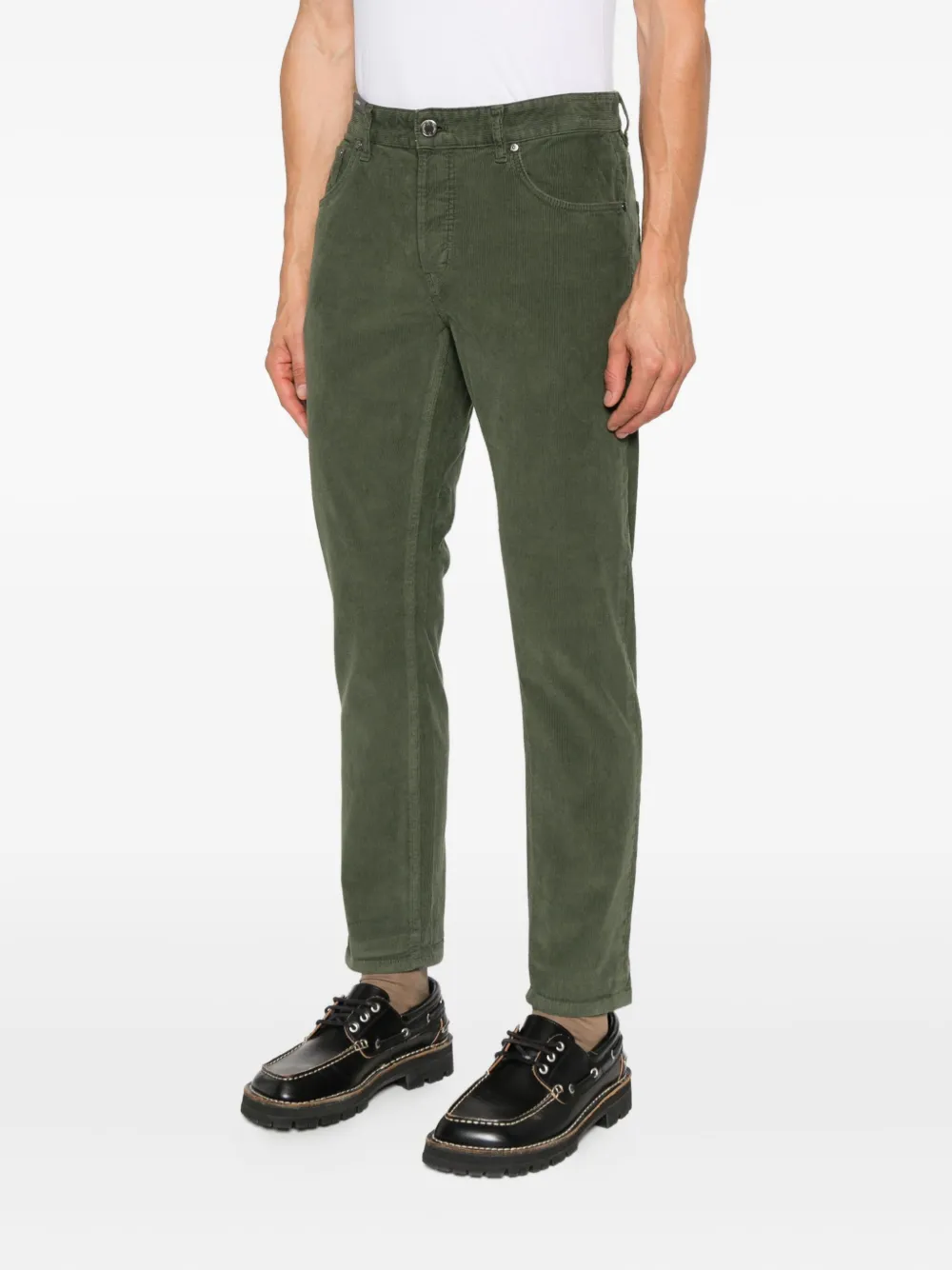 PT Torino corduroy five-pocket trousers Groen