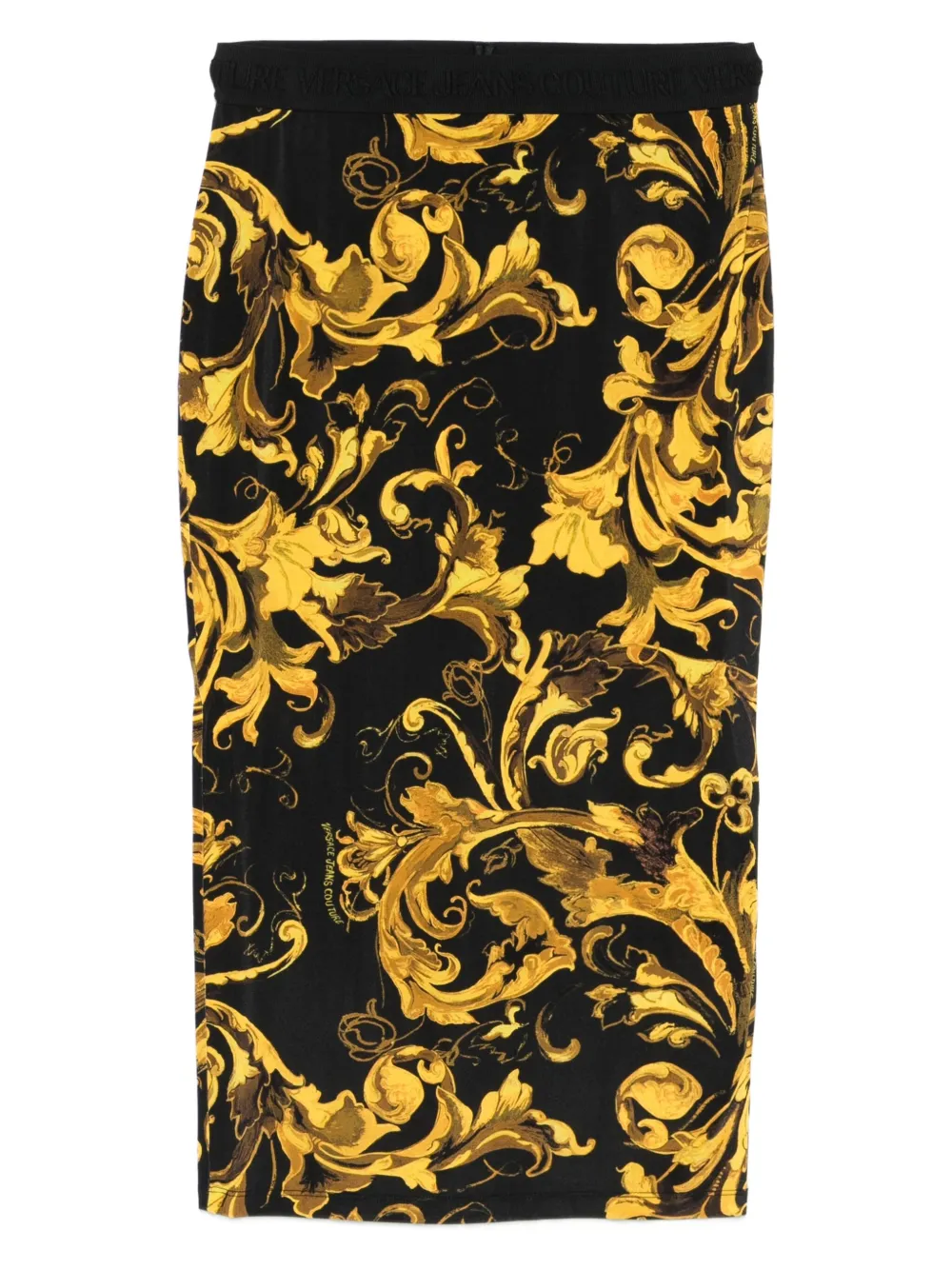 Versace Jeans Couture baroque-print midi skirt Zwart