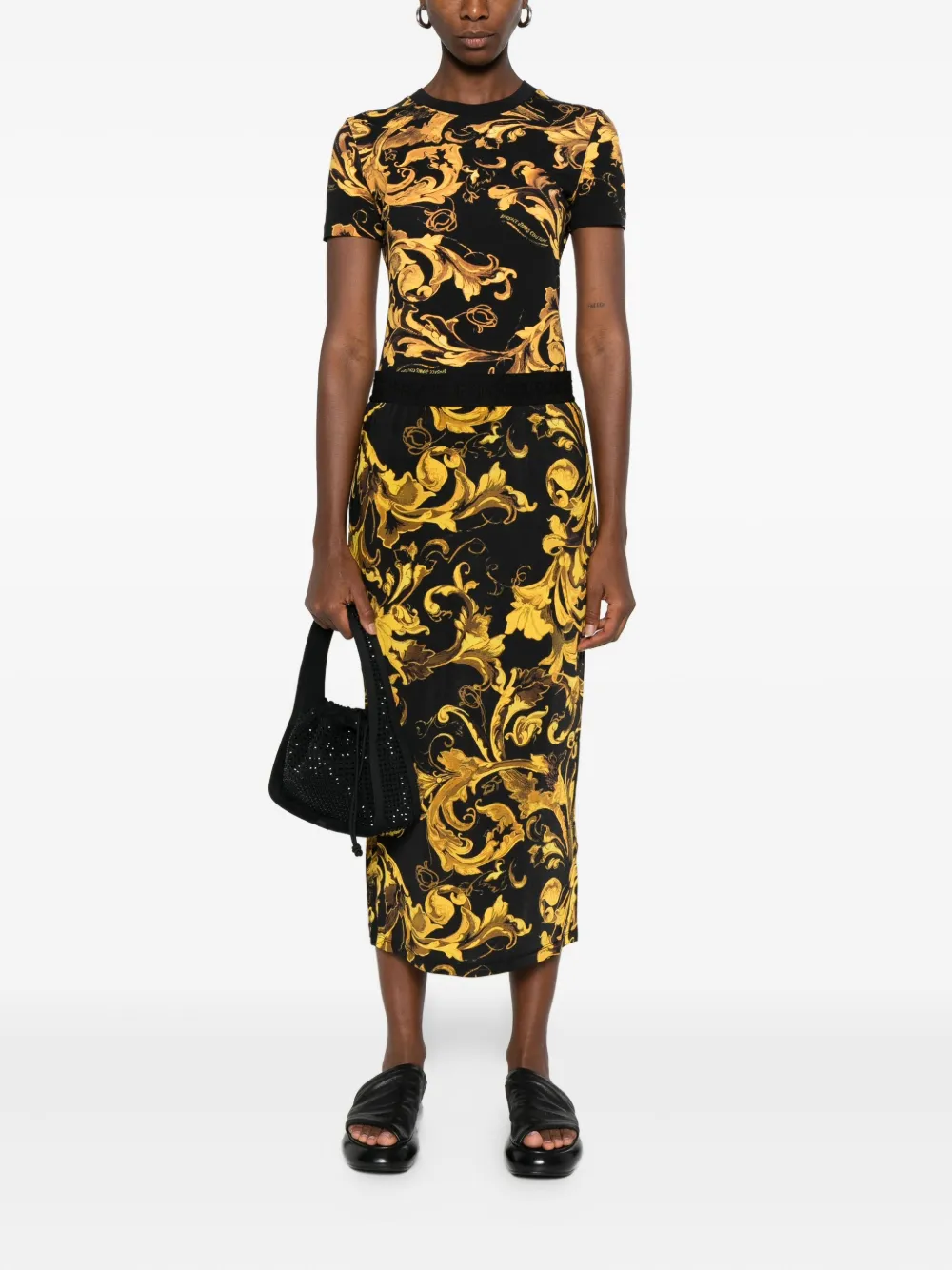 Versace Jeans Couture all-over print T-shirt Zwart