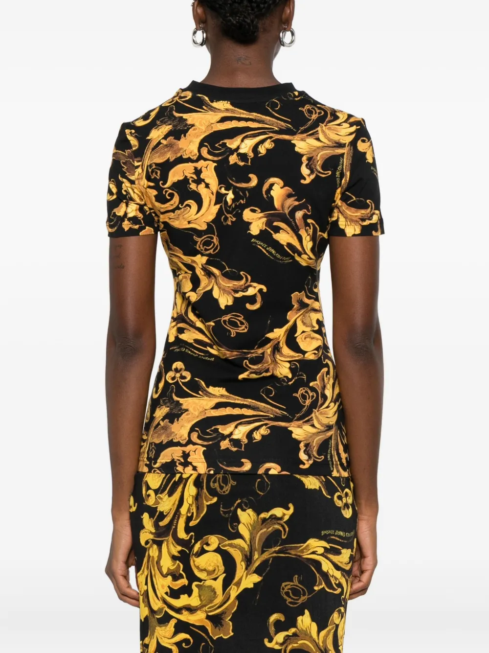 Versace Jeans Couture all-over print T-shirt Zwart