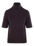 Allude short-sleeve turtleneck sweater - Brown