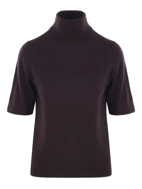 Allude short-sleeve turtleneck sweater