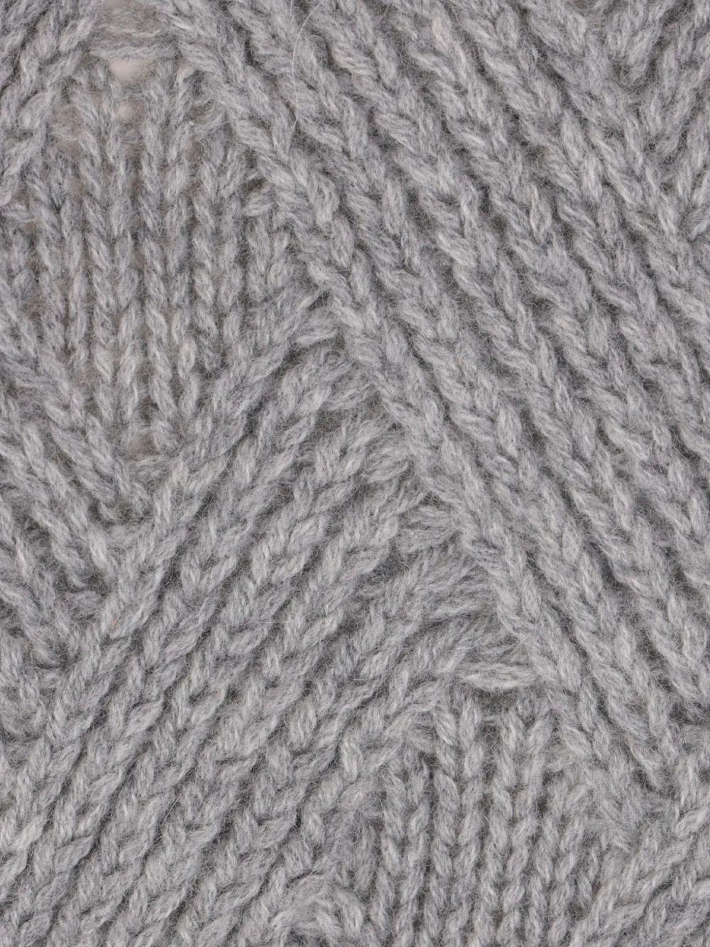 Allude Cable-knit Crew-neck Sweater In Gray