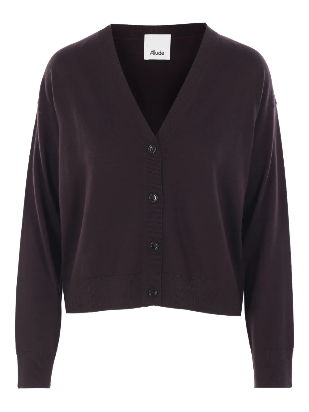 Allude button-front V-neck cardigan Bruin