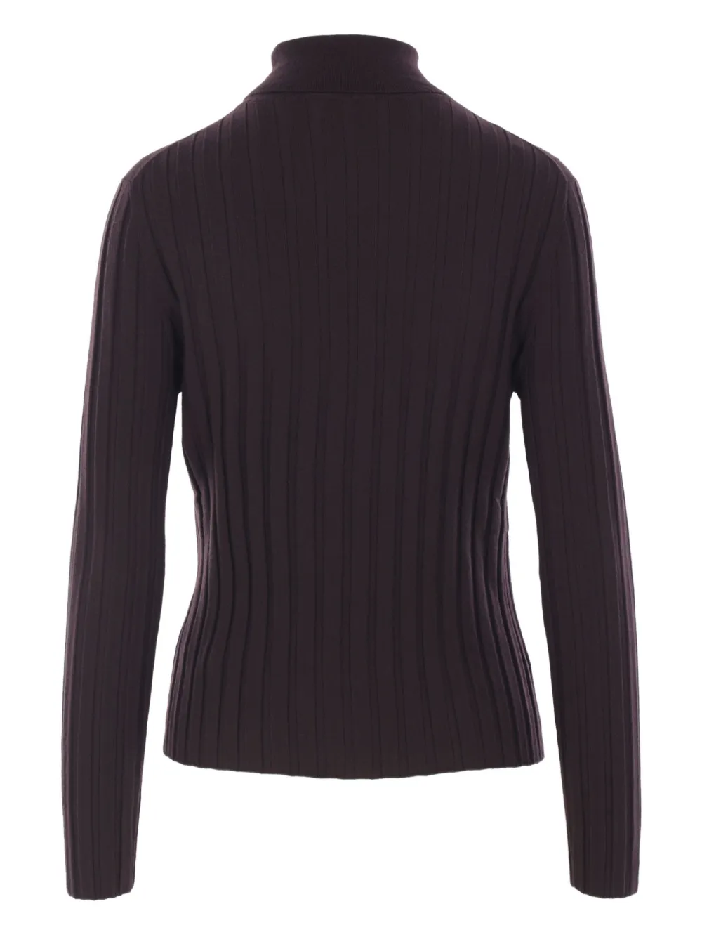 Allude Ribbed Turtleneck Sweater In Brown