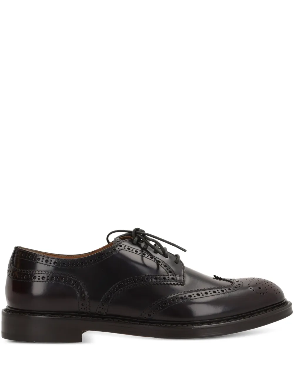 Doucal's perforated leather oxford shoes Red
