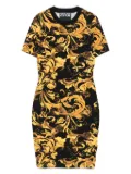 Versace Jeans Couture baroque-print short-sleeve mini dress - Black