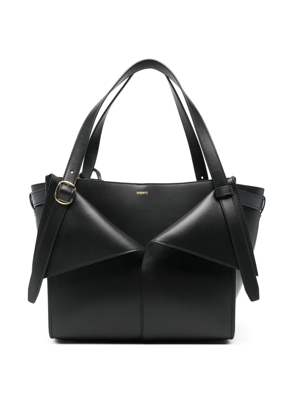 Coperni Medium Belt Cabas Folded Tote Bag In Black