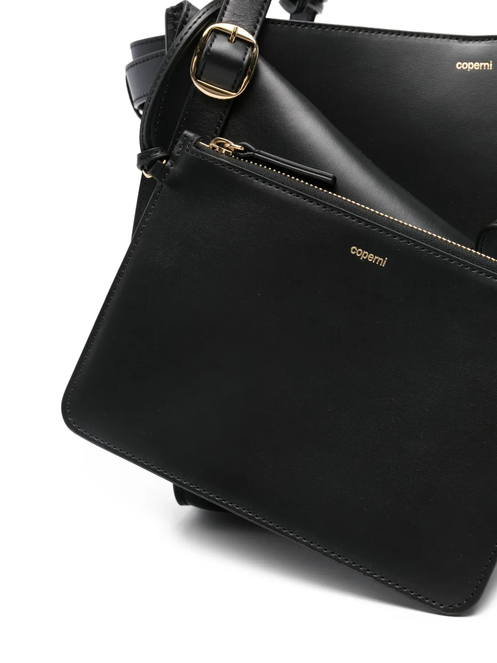 Coperni Medium Belt Cabas Folded Tote Bag In Black