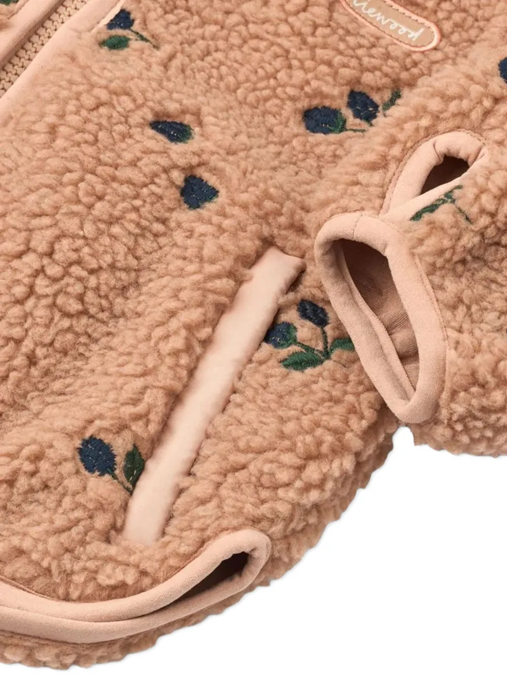Liewood Mara Pile fleece jack met bessenprint Bruin
