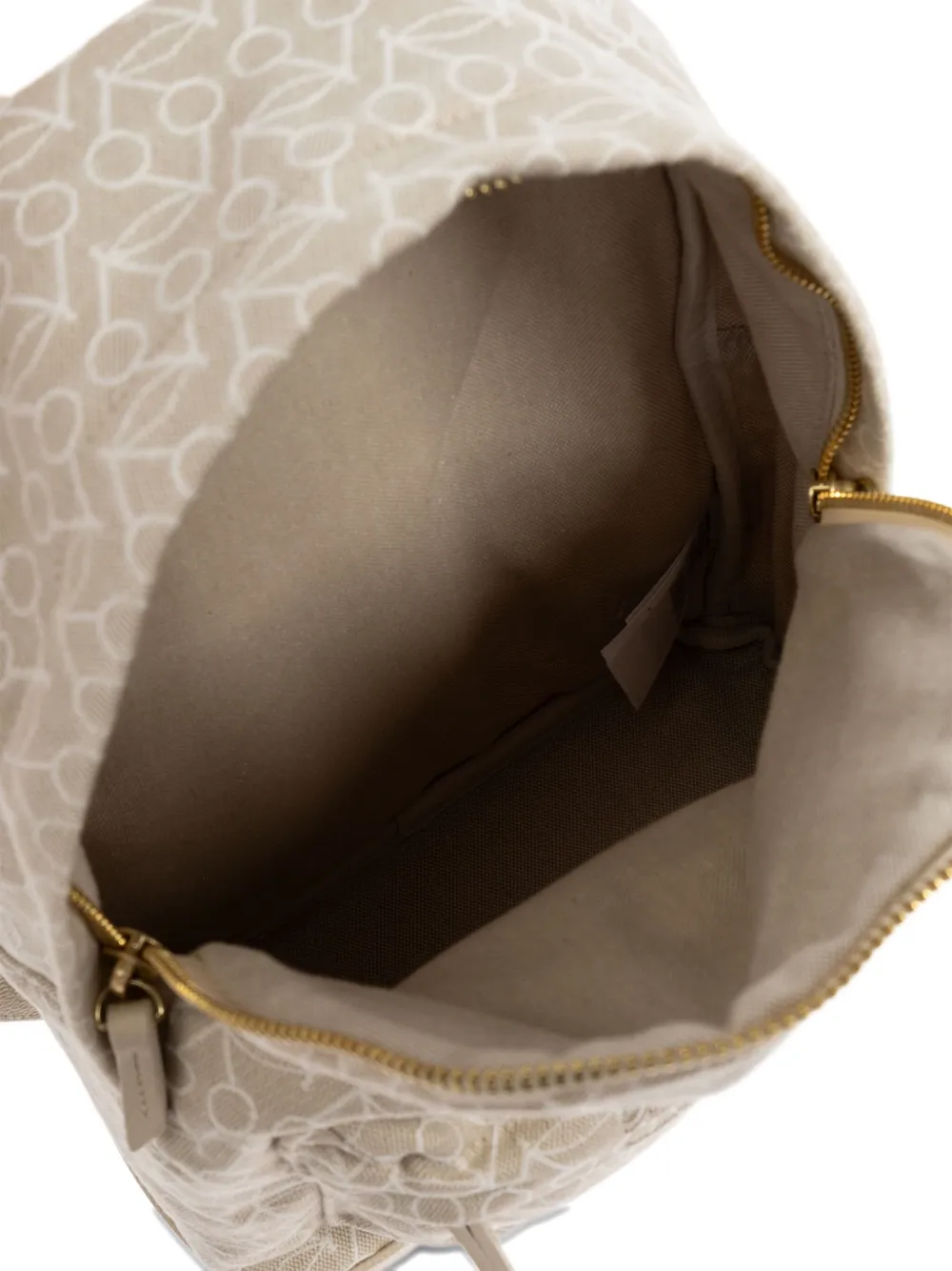 Bonpoint geometric-pattern cotton backpack Beige