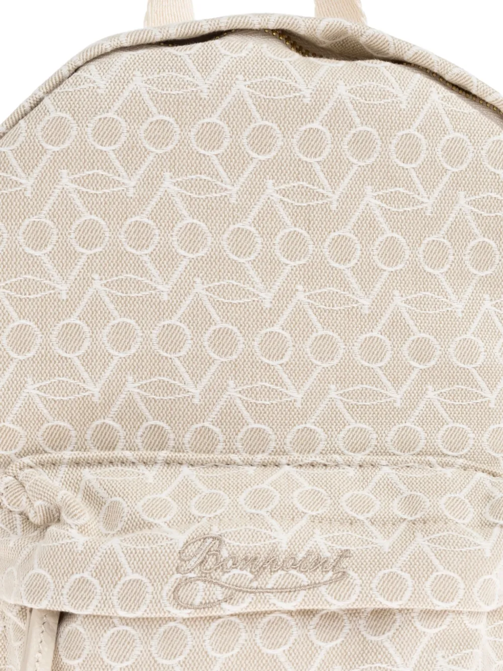 Bonpoint geometric-pattern cotton backpack Beige