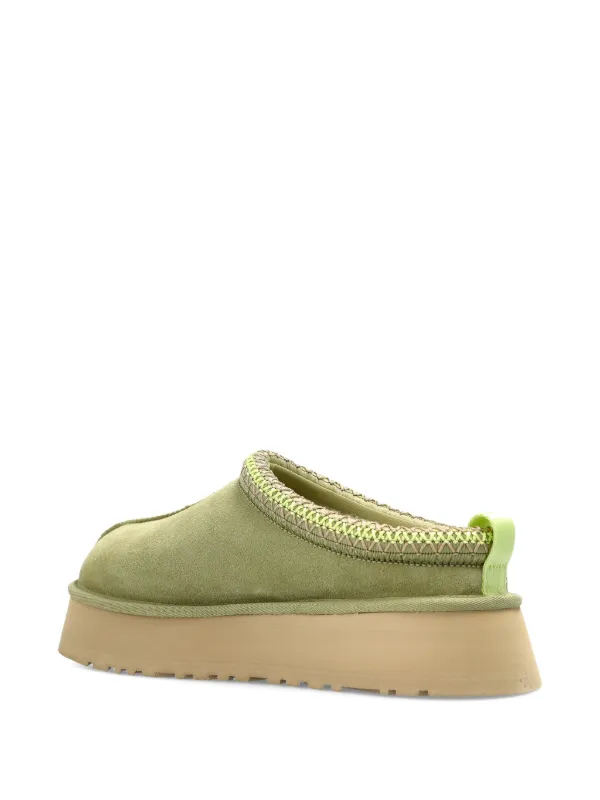 UGG Tazz II Platform Suede Slippers | Green | FARFETCH RO