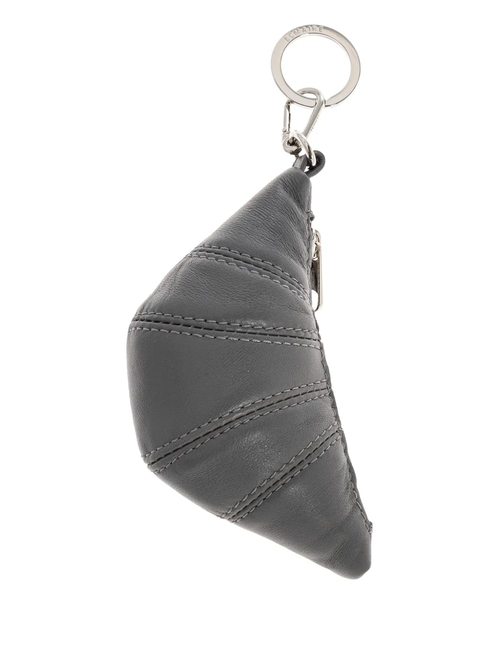 LEMAIRE Croissant quilted zipped keyring | Grey | Image 1