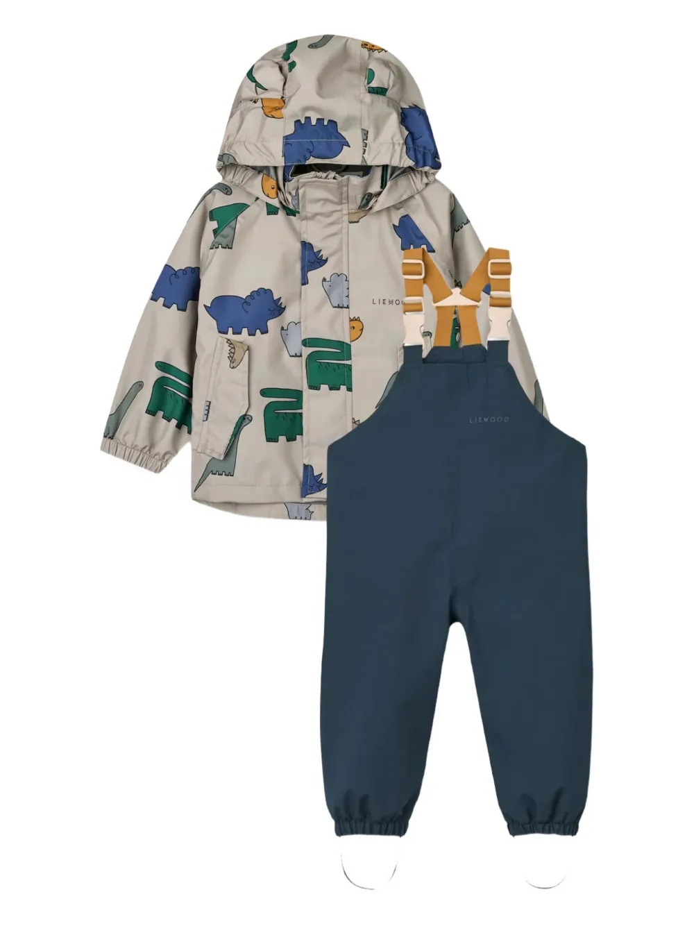 Liewood Jack en tuinbroek met dinosaurusprint Blauw