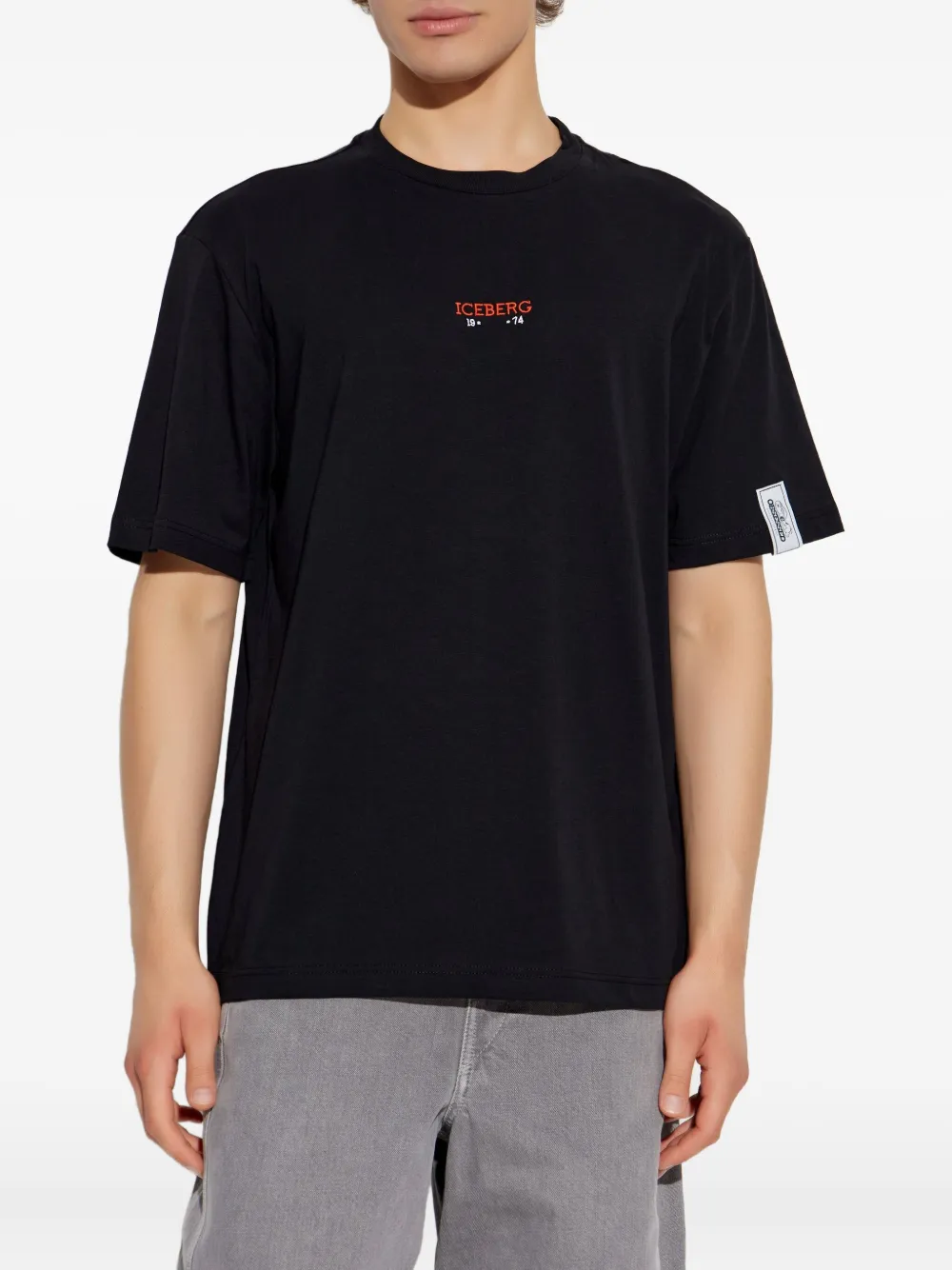 Iceberg T-shirt met geborduurd logo Zwart