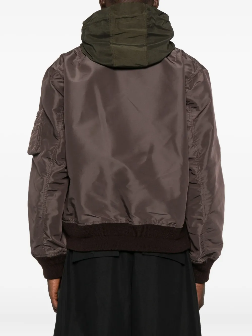 sacai Bomberjack met capuchon en rits Bruin