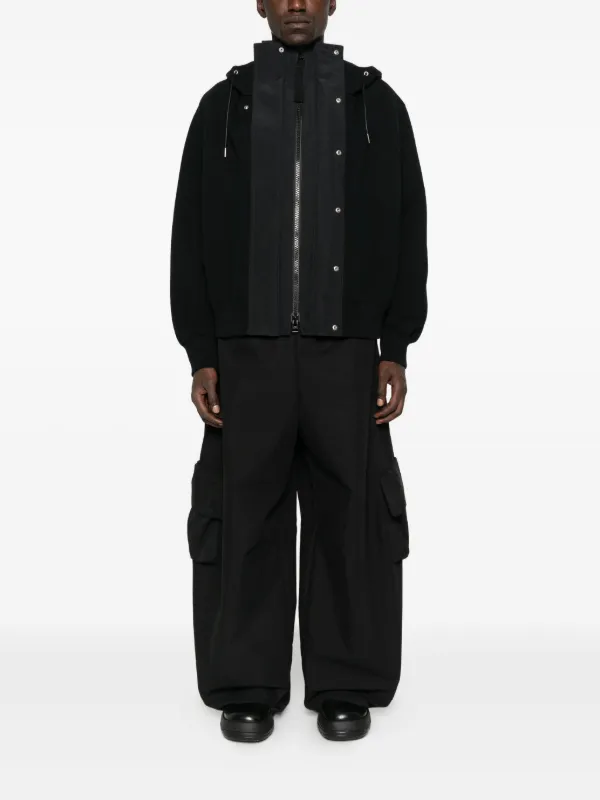 Sacai zip-front Hooded Jacket | Black | FARFETCH RO