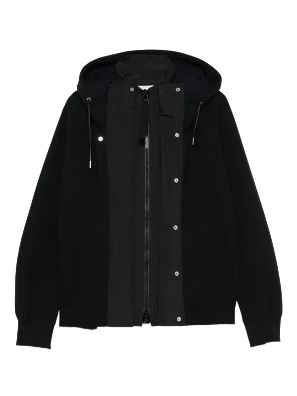 sacai フーディジャケット Sacai フーデッド ジップジャケット | ブラック | FARFETCH JP