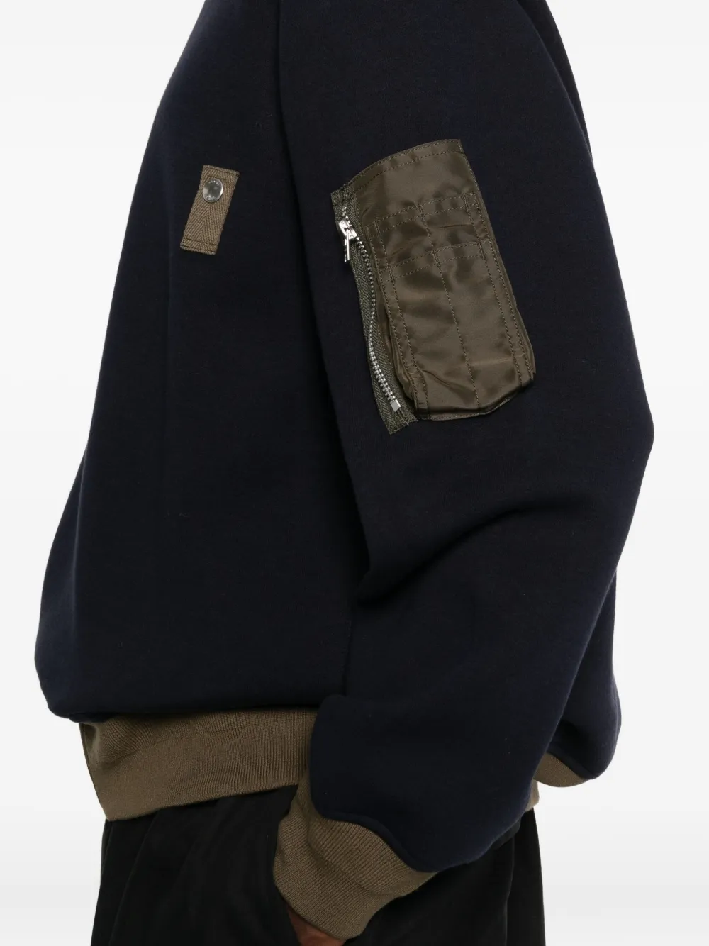 sacai Trui met ritssluiting en vlakken Blauw