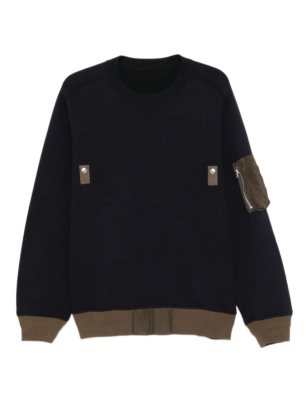Sacai Trui met ritssluiting en vlakken Blauw