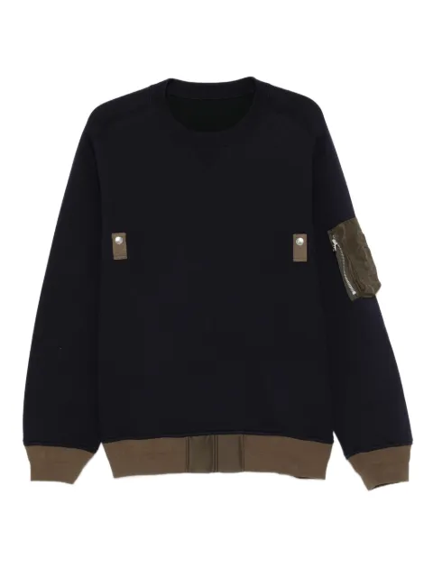 sacai panelled zip-fastening sweater