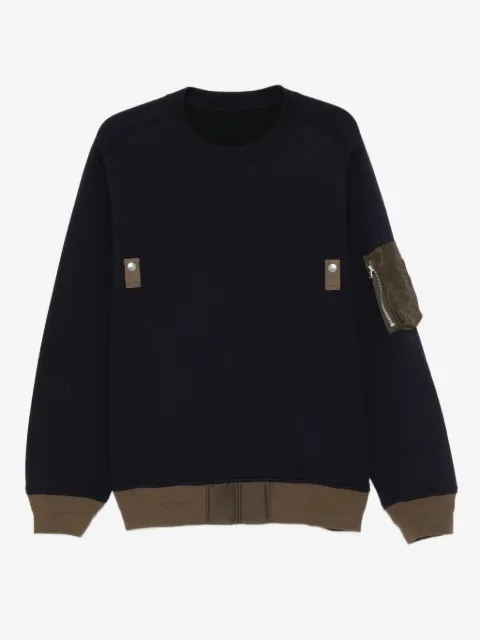 sacai panelled zip-fastening sweater