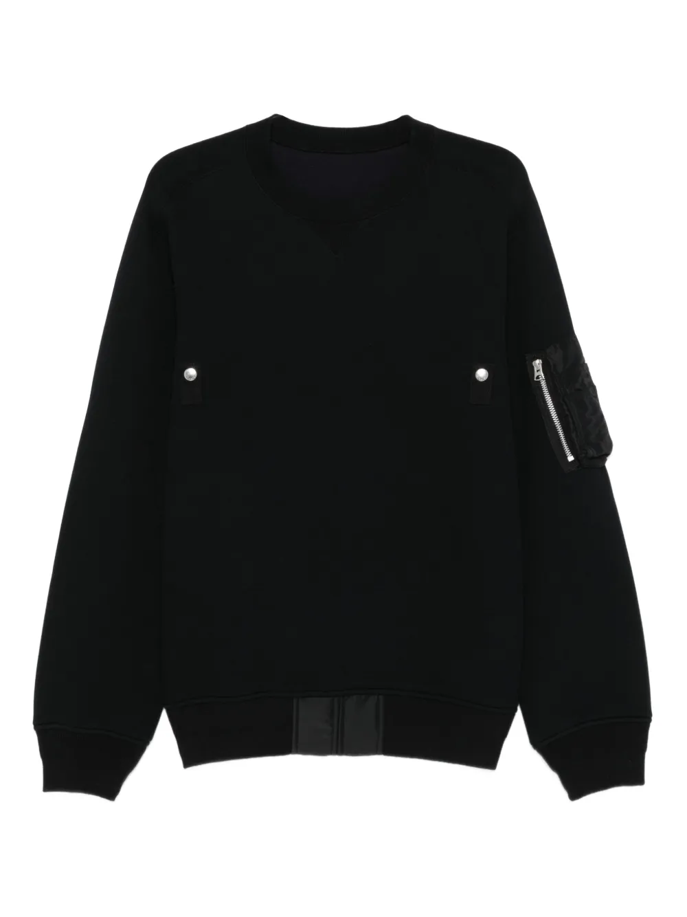 Sacai Trui met ritszak en knoopsluiting Zwart