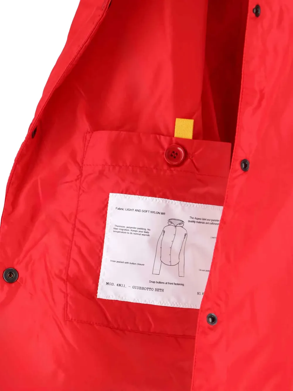 ASPESI hooded snap-button coat Rood